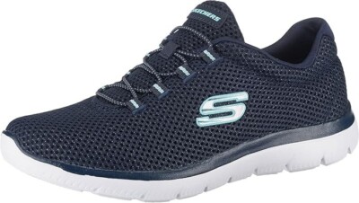SKETCHERS Sport Damen-Slipper Bungee Spitze sportlich Training Fitnessstudio UK 3 8