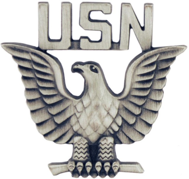 United States Navy Enlisted Eagle Badge Lapel / Hat Pin 11/4" Pewter