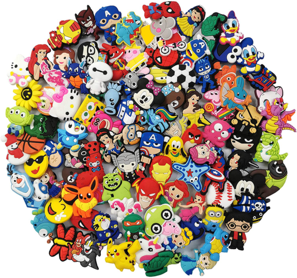 100 Mixed PVC Shoe Charm Lot Different Charms Fit for Croc Jibbitz