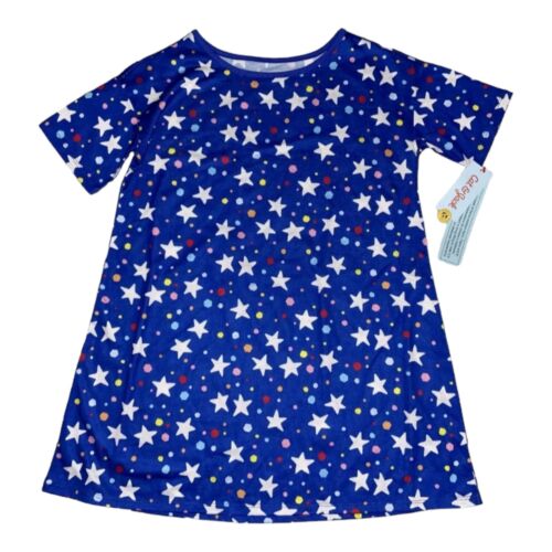 Pyjama Cat & Jack Nightgown PJ taille L 10/12 bleu avec étoiles et points NEUF AVEC ÉTIQUETTES  - Photo 1 sur 5