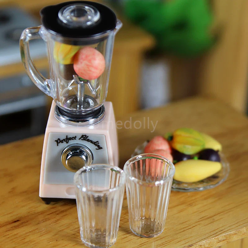 1/12 Scale Mini Juicer Miniature Food Blending Machine Toys Pretend Play  Kitchen