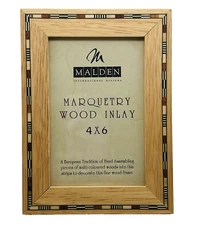 Malden International Designs Marquetry Wood Inlay 4 x 6 Hand Assembled Frame-NEW