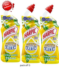 Harpic Active Fresh Citrus Zest Toilet Cleaner 3x750ml 5.33 per litre
