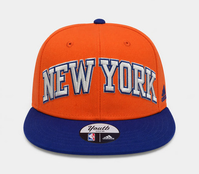 Adidas Boys New York Knicks Court Snapback Adjustable Hat, Orange/Blue, OSFA