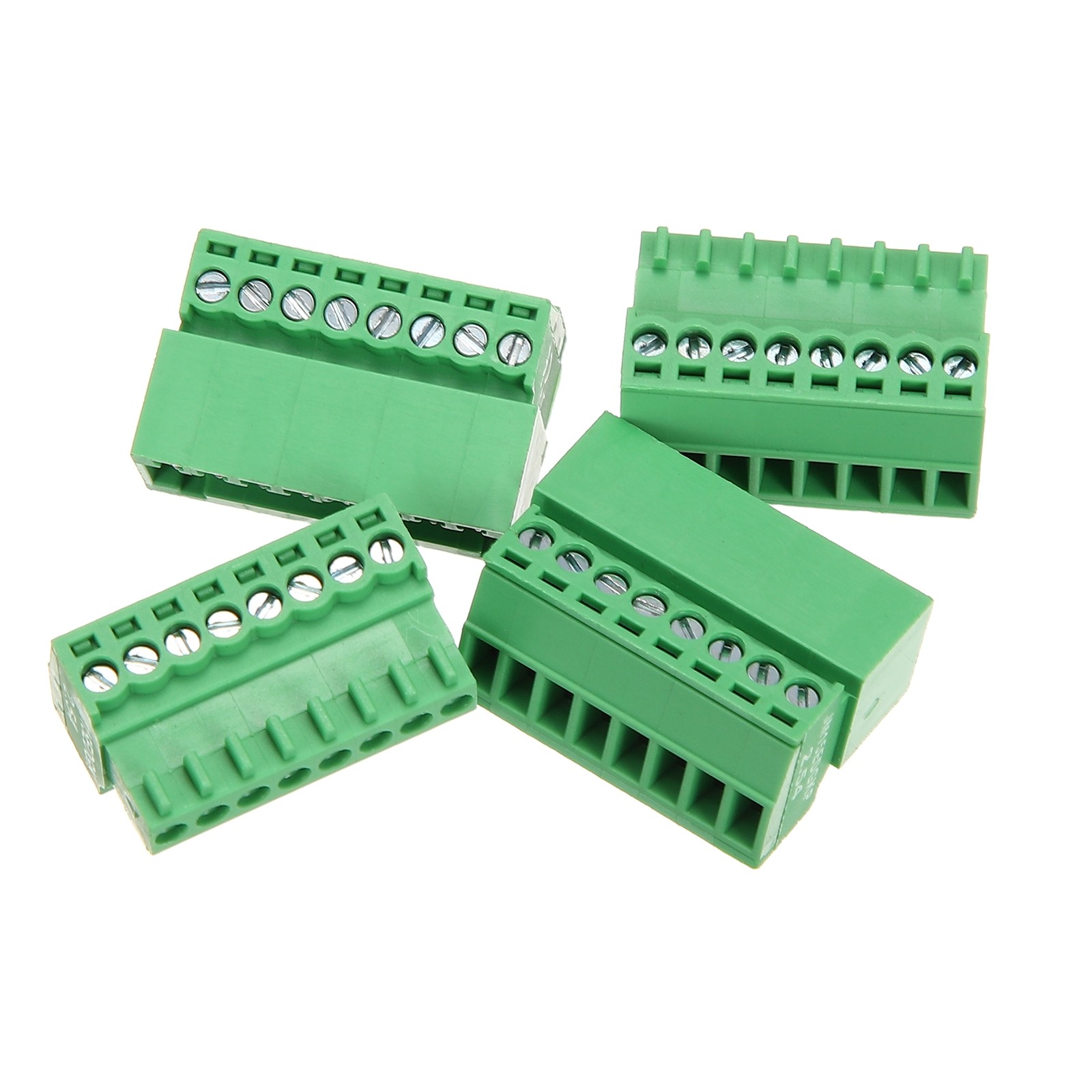 2 Set 8 Pin 2.54mm Pitch Pluggable PCB Screw Terminal Block 125V 4A Green