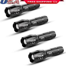 LED Flashlight 4 Pack Adjustable Focus Water Resistant Tactical Torch 5 Modes US