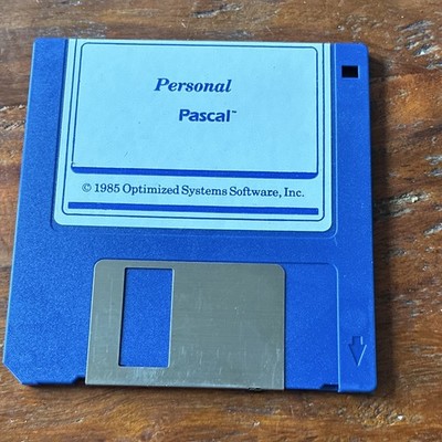 Optimized Systems Software Personal Pascal 3.5 3.5'' Floppy Disk 1985 CF62770A