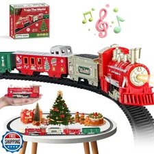 Mini Christmas Kids Train Set - Train Toys w/Sounds (Turn ON/Off)