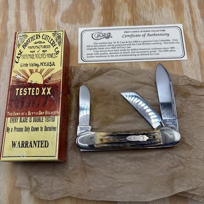 Vintage Case XX 1991 Classic 5394 Stag Gunboat Canoe Bomb Shield Knife 500 MADE!