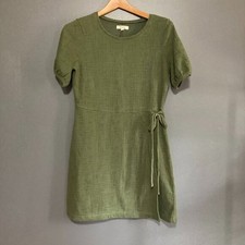 Madewell Mini Dress Women Size S Olive Green Boho Core Casual Flirty Faux Wrap