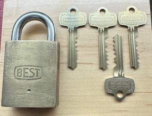 Best Brand 21B Brass Body Padlock Stainless Steel Shackle 7 Pin M Keyway