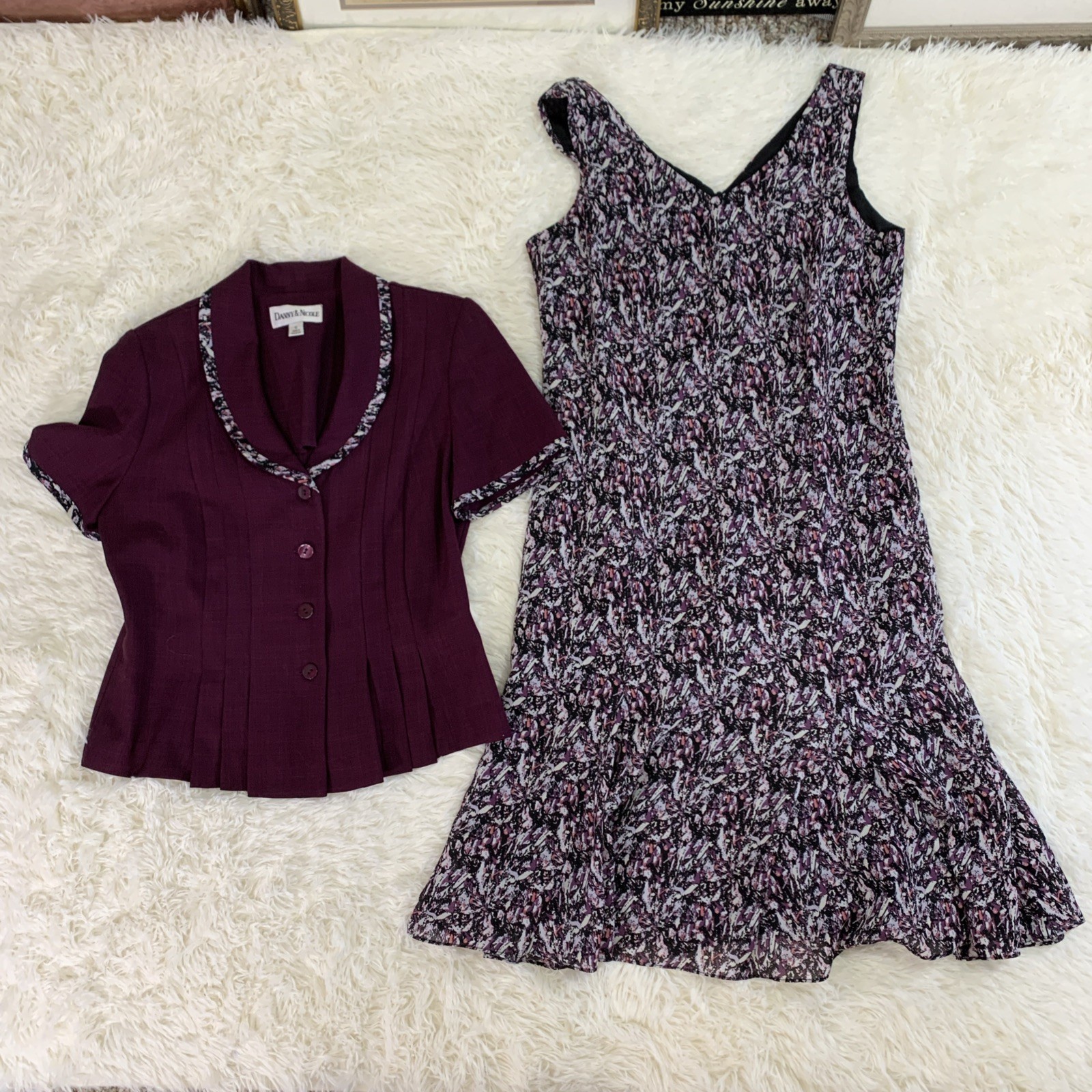 Danny & Nicole 2 piece purple jacket dress size 10
