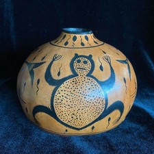 Southwest Painted Gourd Hand Painted Renowned Artist John Schaefer New Mexico