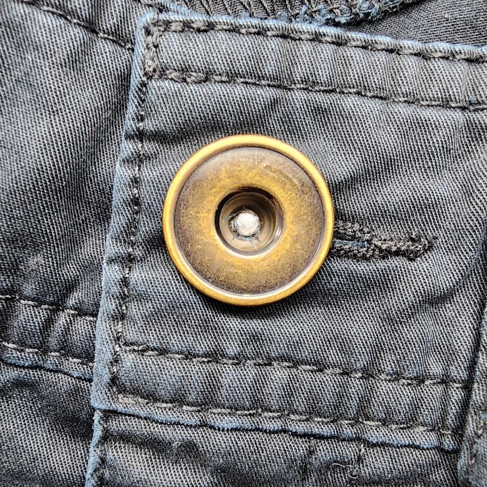 Christopher & Banks Pantalones Cortos Mujer 6 Bermudas Azul Dobladillo a Presión Elastizado Algodón Informal Foto 2 de 4