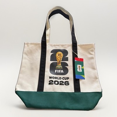 Official FIFA World Cup 2026 Licensed Canvas Tote Bag Gold Trophy Logo Brand NEW