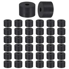 38 Pcs 1/2" OD x 1/8" ID x 5/16" Thickness Round Rubber Spacers, Black