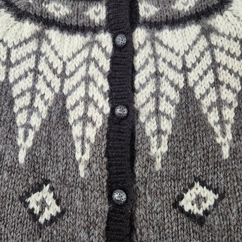 J Jill maglione donna piccolo Petite nordico Fair Isle cardigan misto lana selvatico - Foto 4 di 17