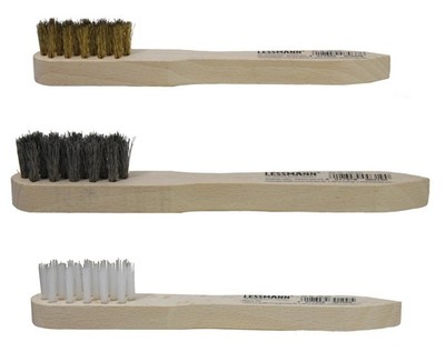 Lessmann Zündkerzenbürste, Messing-, Edelstahldraht gewellt Nylon glatt 150 mm