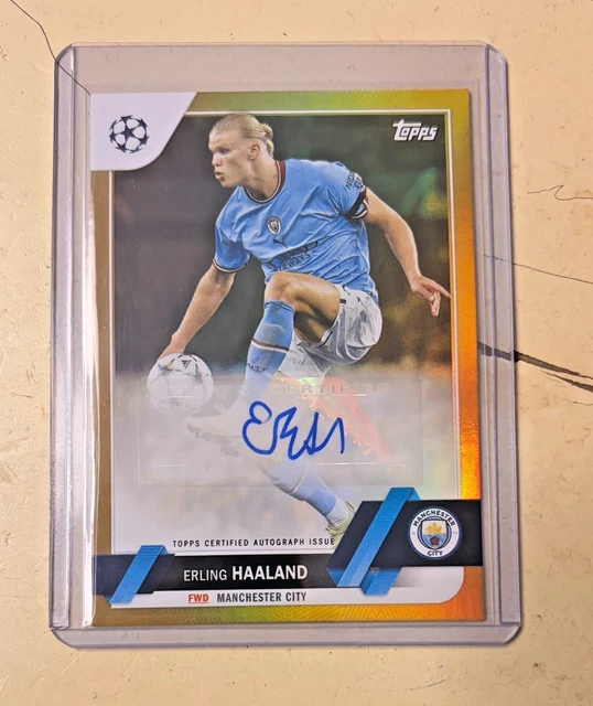 2022-23 Topps UEFA Club Competitions - Autographs Erling Haaland #A-EH Gold Foil