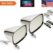 Dual Vintage Style Chrome Sport Bullet Mirrors For Hot Rods Classic Muscle Car