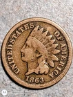 Mint Error 1863 Indian Head Penny "S" on ribbon and rotated 45 per cent die