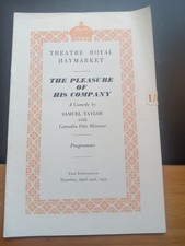 1959 Theatre Royal Haymarket Programme Pleasure Of His Company London Play 🎭