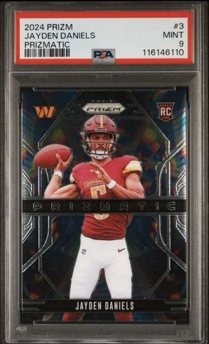 2024 Panini Prizm Prizmatic Jayden Daniels #3 (RC) PSA 9 Mint Commanders 🏈