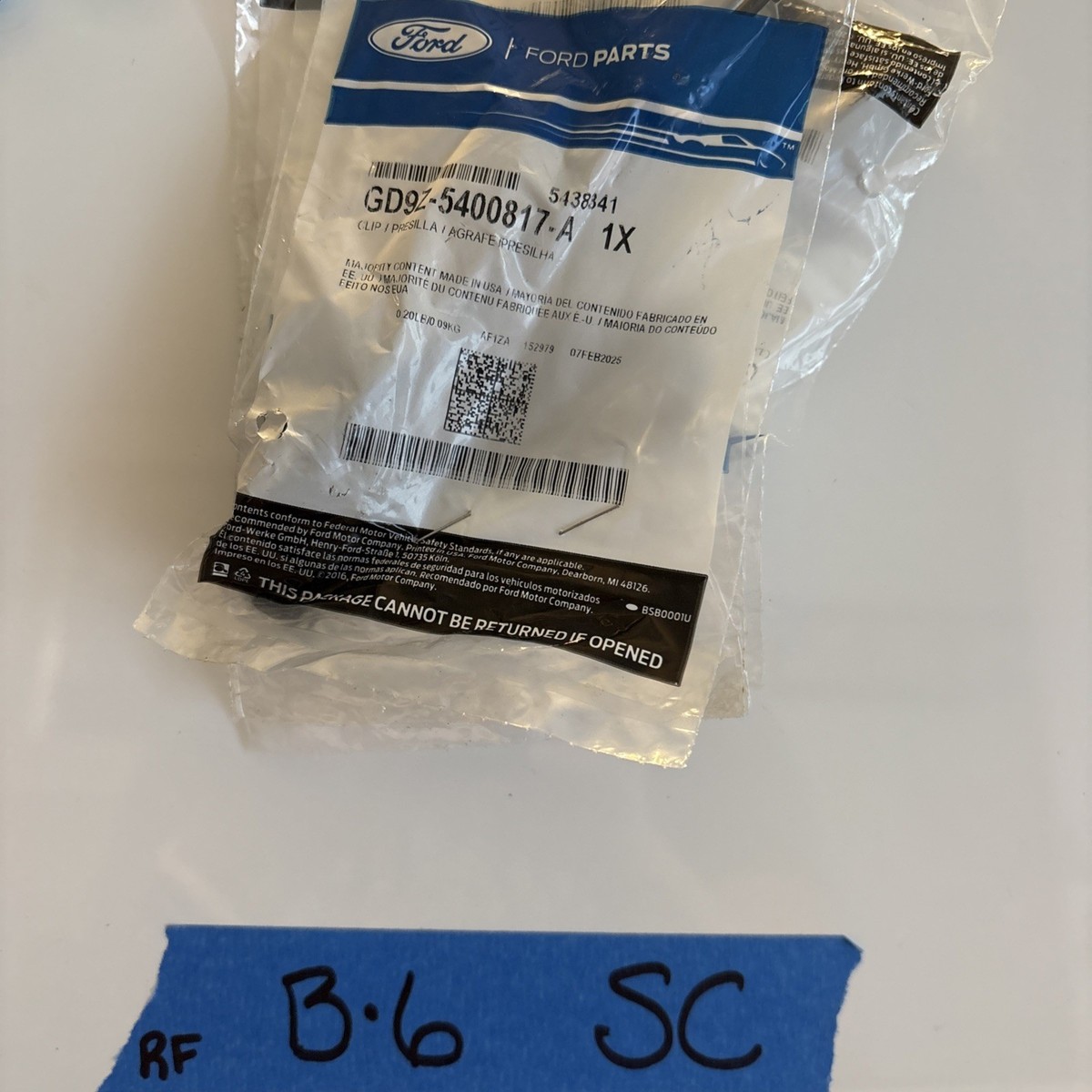 Genuine Ford Windshield Pillar Trim Retainer Clip GD9Z-5400817-A