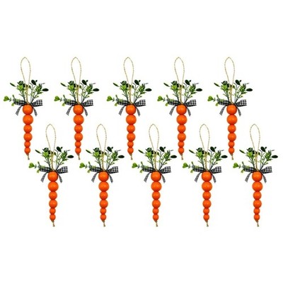 10pcs Easter Carrots Ornaments Hanging Pendant for Easter Home Decorations