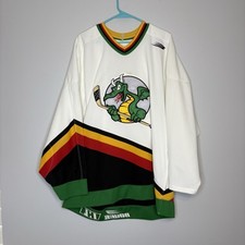 Vintage IHL San Antonio Dragons Hockey Jersey Size 52 Bauer Fight Strap Sewn