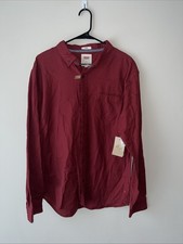 Vintage Levi  s Red Denim Metal Button Down Red Tab Pockets Shirt Size L Mens