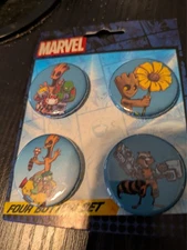 Ata-Boy Marvel: 4 Button Pin Set - Guardians of the Galaxy.