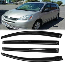 4PCS For 2004-2009 Toyota Sienna Acrylic Window Visors Rain Guards Vent Shade