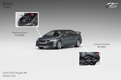 Micro Turbo 1:64 Civic FD2 Mugen RR metallic grey Diecast Model