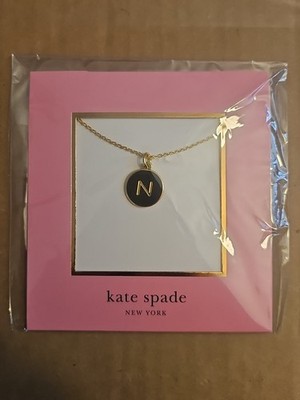 Kate Spade New York Brass Initial ''N'' Pendant Necklace   New With Tags