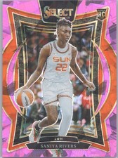 2025 Panini Select WNBA #52 Saniya Rivers Pink Ice Prizms