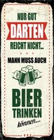 Holzschild 27X10 Cm Nur Gut Darten Reicht Nicht Muss Bier Trinken Deko Geschenk