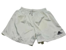 Vintage Adidas Genoa Men's L White Satin Nylon Shorts 90s Soccer Team