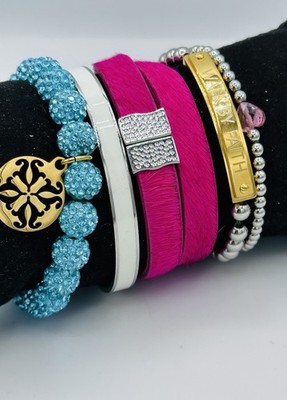 Rustic Cuff Faith & Bloom Stack Pink Turquoise Silver Walk By Faith Bracelet Set