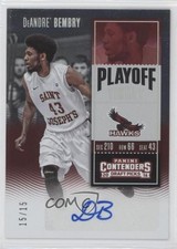 2016 Panini Contenders Draft Picks Playoff Ticket 15/15 DeAndre' Bembry Auto tj6