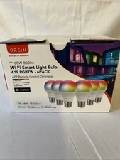OREiN Smart Light Bulb 6 Pack 9w=60W. 800lm