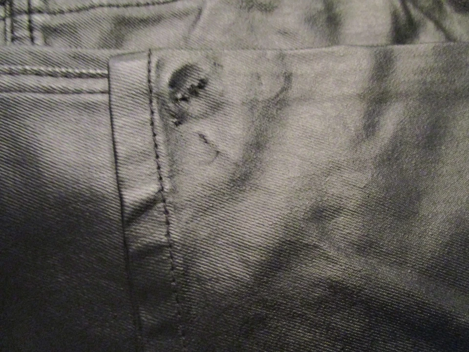 NWT I.N.C. International Concept Skinny Fit Pleather Pants Jeans BLACK 34X32 - Image 4 of 4