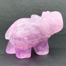 140G Rare Fluorite   Crystal  Hand Carved elephant Healing