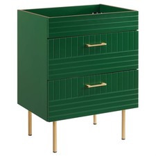 Modway Daybreak 23.5" Particleboard MDF Wood and Metal Bathroom Vanity in Green