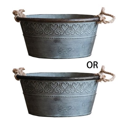 Vintage Iron Tub Round Bucket Planter for Fresh Fruits and Veggies Decorations