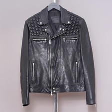 ALLSAINTS Leather Jacket EXTRA LARGE Mens Black Biker Bomber All saints RONVER
