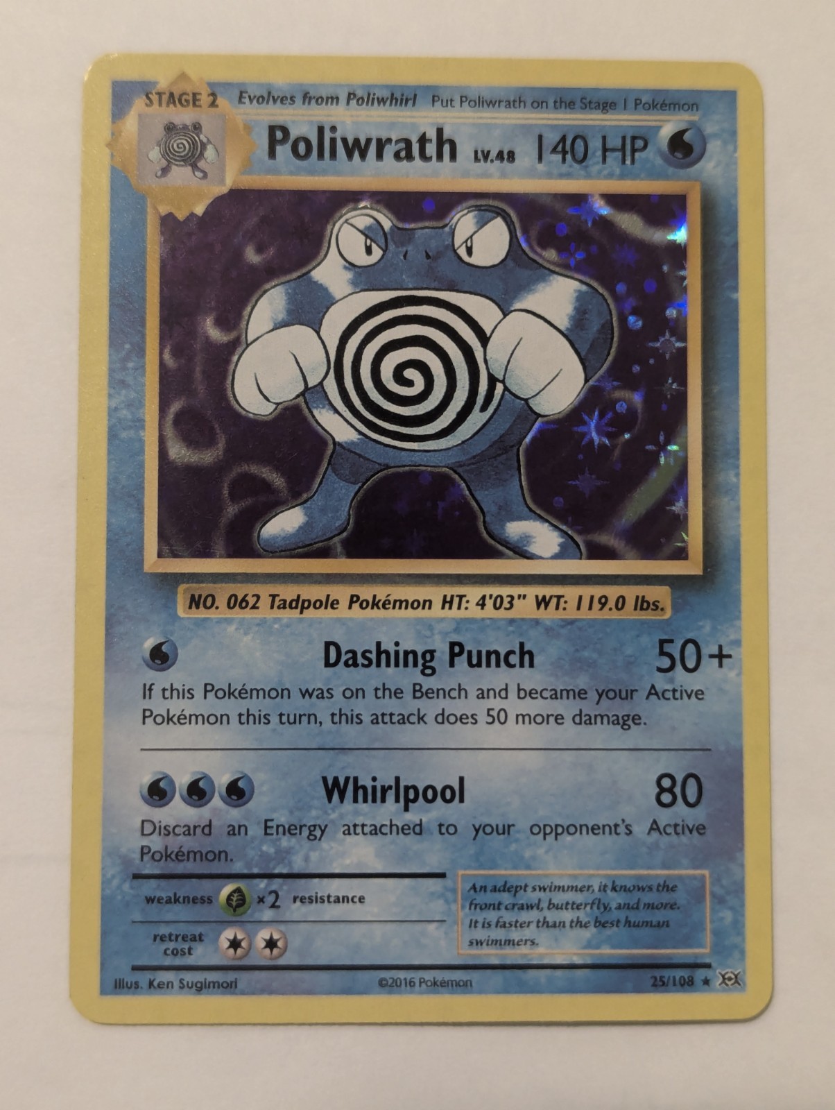 Poliwrath - 25/108 - Pokemon Evolutions XY Holo Rare Card NM
