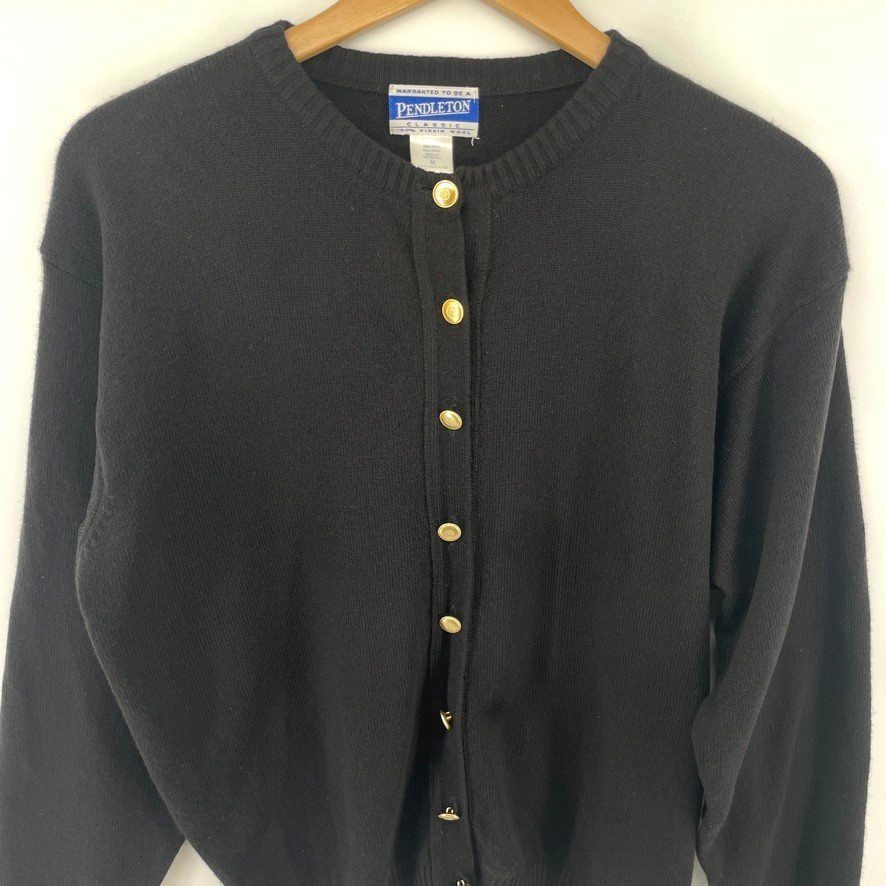 Classic Pendleton 100% Black  Virgin Wool Button … - image 4