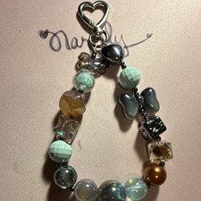 Handmade Beaded Multicolor Heart Key Chain Butterfly Bow Star Charms,