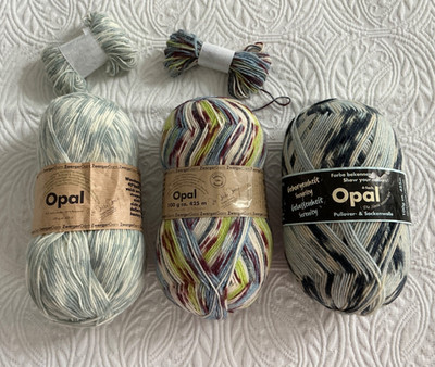 OPAL  Sock Yarn Superwash 4ply About 3 x 100g, Two Skeins Partially Used
